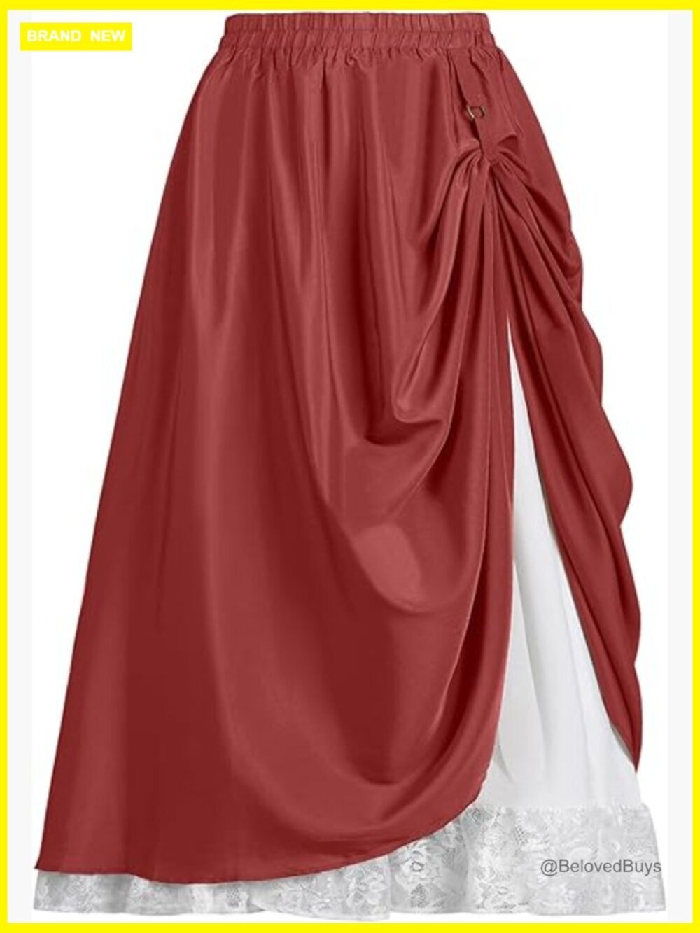 Womens Renaissance Flowy Fairy Maxi Skirt High Waist Medieval Pirate Skirt with